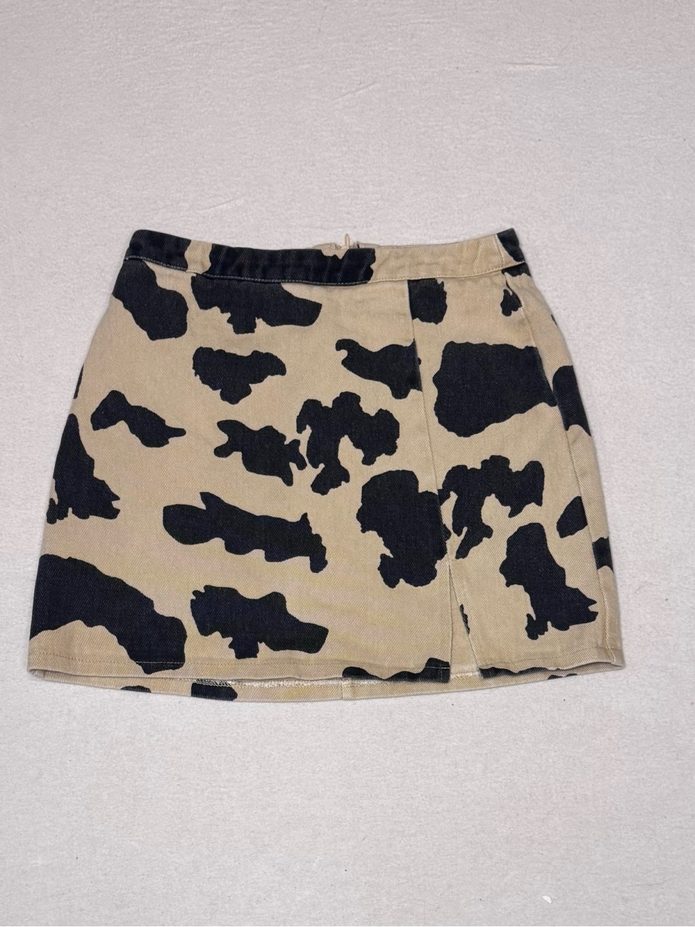 Le Lis Beige and Black Cow-Print Mini Skirt, Country Cowgirl, Western, Rodeo